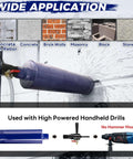 Installed DaduoRi 2-1/2in pro core drill bit with SDS Plus water adapter and hose for wet concrete drilling