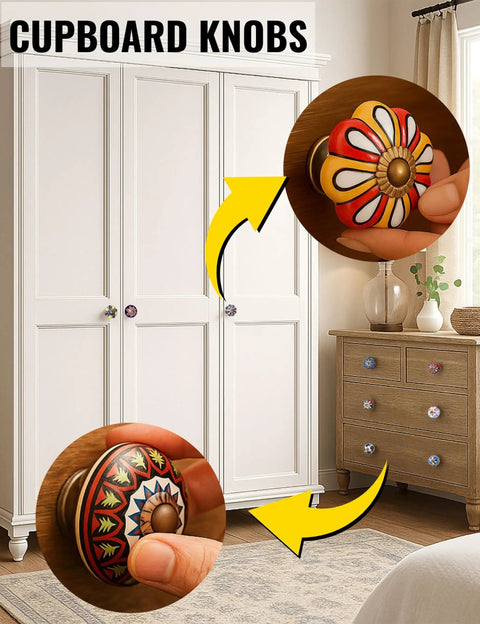 Get Ready For Major Furniture Glow Ups With Our 12 Pack Of Decorative Ceramic Drawer Pulls For Kitchen Cabinets And Bathroom Vanities Featuring Hand Painted Glazed Details That Are Super Tough And Bring Instant Boutique Vibes Just Swap Them On.