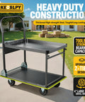Upgraded Foldable Platform Cart Dolly With 700 Lb Capacity 2 Tier Moving Flatbed Cart for warehouse with swivel wheels