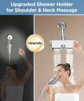 Filtered Shower Head With Handheld Combo Two In One Spa System High Pressure Massage Shower And Ten Mode Hand Held Spray Built In Power Wash Mode Chrome Finish Ideal For Deep Cleaning And Spa Like Relaxation At Home showing shower use