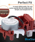 Upgraded Washer Shift Actuator Replacement For Whirlpool Crosley Maytag Kenmore Front Load Washers Fits W10006355 WPW10006355VP AP6014711 1719787 Easy Install Durable Transmission Control Keeps Your Washer Shifting Smooth, close-up image with red casing and motor
