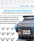 Stainless Steel License Plate Screws Set For Front And Rear Mounting, Rust Proof License Plate Hardware, Mercedes Benz Compatible, 12 Pack