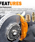 Built Heavy Duty Brake Bleeder Screws With Solid Copper Bases For Sweet Street Builds And Zero Mess Fluid Checks On Any Pro Car Caliper Race Setup with brake disc and caliper.