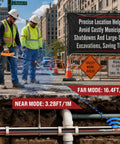Workers using 512Hz Locator And 512Hz Sonde Transmitter Kit For Sewer Inspection Camera IP68 Waterproof in urban street setup.