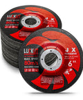 Heavy Duty 6.5 Inch Angle Grinder Discs And Grinding Wheels With Solid Metal Center For Fast Metal And Concrete Deburring 10 Pack Rugged Cutting Tools Straight Up Built To Last stacked angle grinder discs, 6 inch, for cutting steel and concrete.