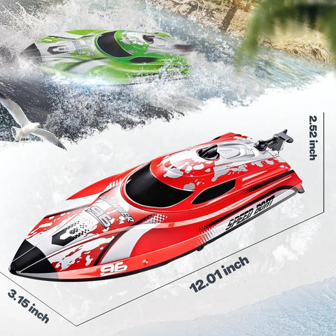12 Inch Remote Control Boat For Pools And Lakes Dope 25 KPH Speed RC Boat For Kids And Adults With Waterproof Hull 700mAh Battery TX126 Red