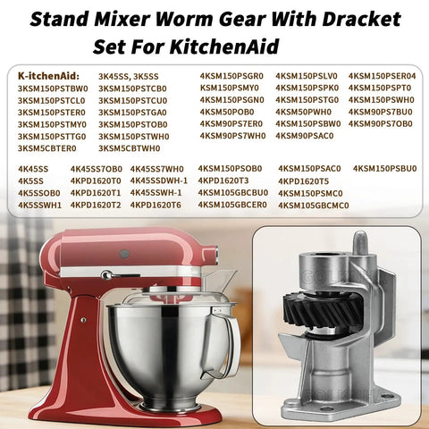 Stand Mixer Worm Gear And Bracket Kit Replacement For Whirlpool Maytag KitchenAid Estate product with part numbers