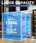 No Fuss Heavy Duty Cold Locker 72 Inch Commercial Freezer Three Door Solid Build Fifty Four Cubic Feet showing large capacity up to 54 cu.ft.