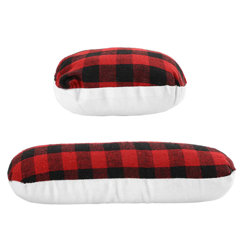 Go To Tailor Pressing Ham And Sleeve Roll Set For Pro Sewists slick ironing cushions in plaid, 11x4.1in and 7x5.5in sizes.