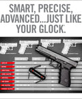 Top Shelf 4 In 1 Glock Armorer Multi Tool For Pistol Care With Magnetic Sight Driver And Pin Punch on display with a Glock.