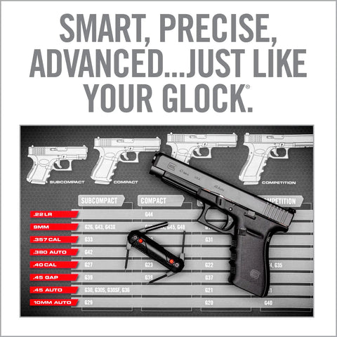 Top Shelf 4 In 1 Glock Armorer Multi Tool For Pistol Care With Magnetic Sight Driver And Pin Punch on display with a Glock.