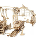 Rail Mounted Mechanical Claw Wooden Model Kit 3D Puzzle Assembly For Teens And Adults A Brain Teaser With Moving Levers On A Full Scale Rail Platform Detailed Construction Guide And Hands On Educational Fun, laser-cut wood