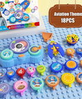 Space Capsule STEM Gear Toy Set For Kids 3 Plus 18 Colorful Gears Dual Electric And Manual Modes Hands On Building Blocks educational toy