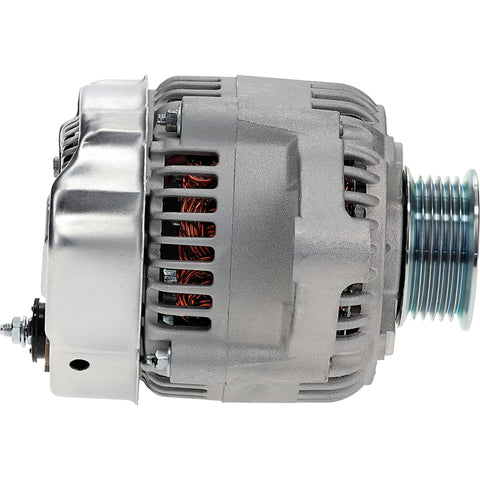 Side view of Alternator Replacement For Dodge Dakota 2.5L 1999 2000 And Jeep Cherokee TJ Wrangler 2.5L 4.0L 1999 2000 With 117 Amp Output 12V CW Rotation S6 Pulley ER Regulator IF Fan