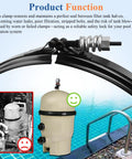 Tension Control Clamp Ring Kit For Pool And Spa Filter Easy Install Durable Clamp Ring For FNS Plus Series shown with filter