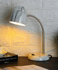 Sleek Marble Desk Lamp With Flexible Gooseneck Neck E26 LED Compatible Metal Build And Soft Glare Free Reading Light That Hits Different for desk use.