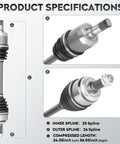 Left Front And Right Front CV Axle Shaft Assembly For Civic 2006 Through 2015 1.8L Automatic Transmission Driver And Passenger Side 2 Pack Drop In Ready with product specifications