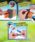 Setup steps for 4 Feet Tall Bubble Machine With Lights And Music For Outdoor Parties, Rechargeable Bubble Blower With Wand.