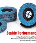 4.5 Inch Flap Disc for Angle Grinder 60 Grit Zirconia Type 29 Abrasive Wheel Pack of 10 showcasing blue abrasive flaps