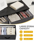Roomy 8-Drawer Fabric Dresser For Bedroom Closet Dorm And Living Room, displaying filled dresser drawers with folded clothes.