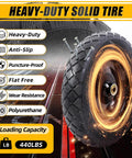 Flat Free Tire And Wheel For 15 Inch Wheelbarrow Replacement Kit, puncture-proof, heavy-duty solid design, supports 440 lbs.