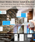 Smooth Wireless Dimmer Light Switch And Smart Receiver That Hooks Up Easy With Alexa For Quick Voice Control showing installation in a modern home.