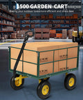 Heavy Duty 1500 Lbs Capacity Mesh Steel Garden Cart With Folding Removable Sides On Wheels loaded with boxes