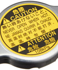 Radiator Cap Sub Assembly OEM Genuine Toyota Part Vehicle Specific Yellow Not After Market For Toyota Models Factory Fresh Quality Toyota Assured OEM Only Vehicle Specific Fit showing caution label.