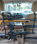 Rugged Truck Gun Rack For Seat Back With Triple Anti Slip Hooks And Adjustable Silicone Strips Heavy Duty Car Rifle Mount