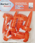 Driveway Marker Mounts Orange Durable Plastic Stakes 6 Pack Easy Install For Markers Even In Frozen Ground Ideal For DIY Home Projects And Yard Parking Lot Safety