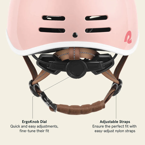 Kids Bike Helmet With Visor & Straps 49-53 cm Blush ✓