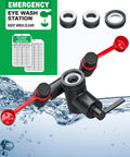 Eye Wash Kit For Faucets, Emergency Faucet Mounted Eyewash Station With Sink Attachment, Common Sink Adapters, Inspection Tags And Wall Sign