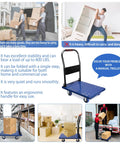 Foldable Push Cart Dolly With 360 Degree Swivel Silent Wheels Heavy Duty Moving Platform for easy transport of heavy items.