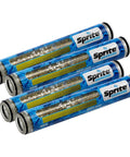 HHC-4 Hand Held Chlorgon Shower Filter Replacement Cartridge 4-Pack, NSF Certified, blue casings with Sprite Showers branding