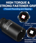 Beefy 30mm 12 Point Impact Socket For One Half Inch Drive Deep Well Axle Nut And Hub Lock Nut Removal With Secure Grip