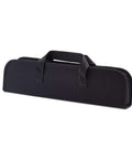 Black storage pouch for 4 Piece Stainless Steel BBQ Grilling Tool Set With Carry Bag Rust-Resistant And Dishwasher Safe Includes Spatula Grill Fork Tongs.