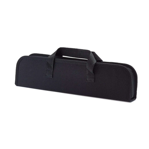 Black storage pouch for 4 Piece Stainless Steel BBQ Grilling Tool Set With Carry Bag Rust-Resistant And Dishwasher Safe Includes Spatula Grill Fork Tongs.