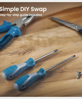 No Sweat Smart Deadbolt With Wireless Door Status Tracking And Seamless App Control For Hassle Free Keyless Entry And Rock Solid Home Security Easy As Pie To Install tools including screwdrivers and pliers on wood surface