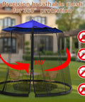 7.5 To 10 Ft Patio Mosquito Netting For Outdoor Umbrellas And Garden Spaces installed with elastic cord and zip closure