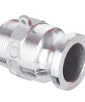 Heavy Duty Slick Quick Swap Aluminum Cam Lock Hose Fittings Type F With Male Npt Thread 1.5 Inch close-up view of connector