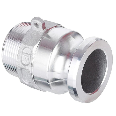 Heavy Duty Slick Quick Swap Aluminum Cam Lock Hose Fittings Type F With Male Npt Thread 1.5 Inch close-up view of connector