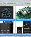 Internal view of Three Kilowatt VFD Variable Frequency Drive Inverter Controller showing fan, circuit board, and plastic casing