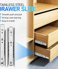 Heavy Duty 10 Inch Full Extension Drawer Slides Made From 304 Stainless Steel, 1 Pair, showcased on cabinet drawers