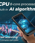 Android 13 Barcode Scanner With Pistol Grip Real Workhorse For Fast 1D 2D And QR Scanning 5.5 Inch Rugged Handheld PDA 4+64GB Bluetooth 5.1 WiFi 6 4G LTE NFC 5000mAh Battery Ideal For WMS And Inventory Management showing AI algorithm screen