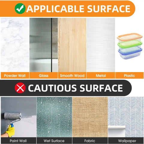 Heavy Duty Picture Hanging Strips Set With 56 Strips For Damage Free Walls No Nails Easy Removal surfaces info chart