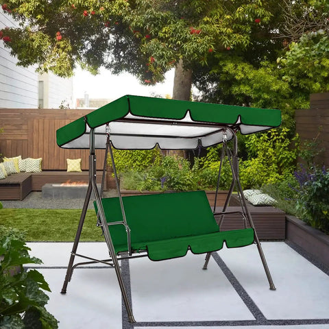 Patio Swing Canopy Replacement Top Cover Set For Porch Swing Blue Sun Shade 190T Oxford Cloth Waterproof Tear Resistant