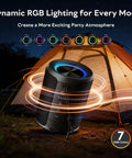 Rugged Portable Bluetooth Speaker With 20W Loud Stereo Sound IPX7 Waterproof 15 Hour Battery Beat Synced RGB Lights Compact