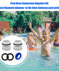 40Mm To 1-1/2 Inch Or 1-1/4 Inch Pool Hose Adapter Kit next to children playing in an above-ground pool