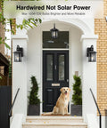 Outdoor Pendant Lights For Porch Black Exterior Hanging Lanterns Waterproof Aluminum Farmhouse Ceiling Light Fixture With Tempered Seed Glass Chandelier For Gazebo hanging above a porch entrance.