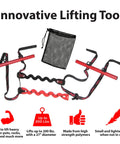 PotLifter plant pot lifting tool with red bars and black straps for moving heavy pots up to 200 lbs
